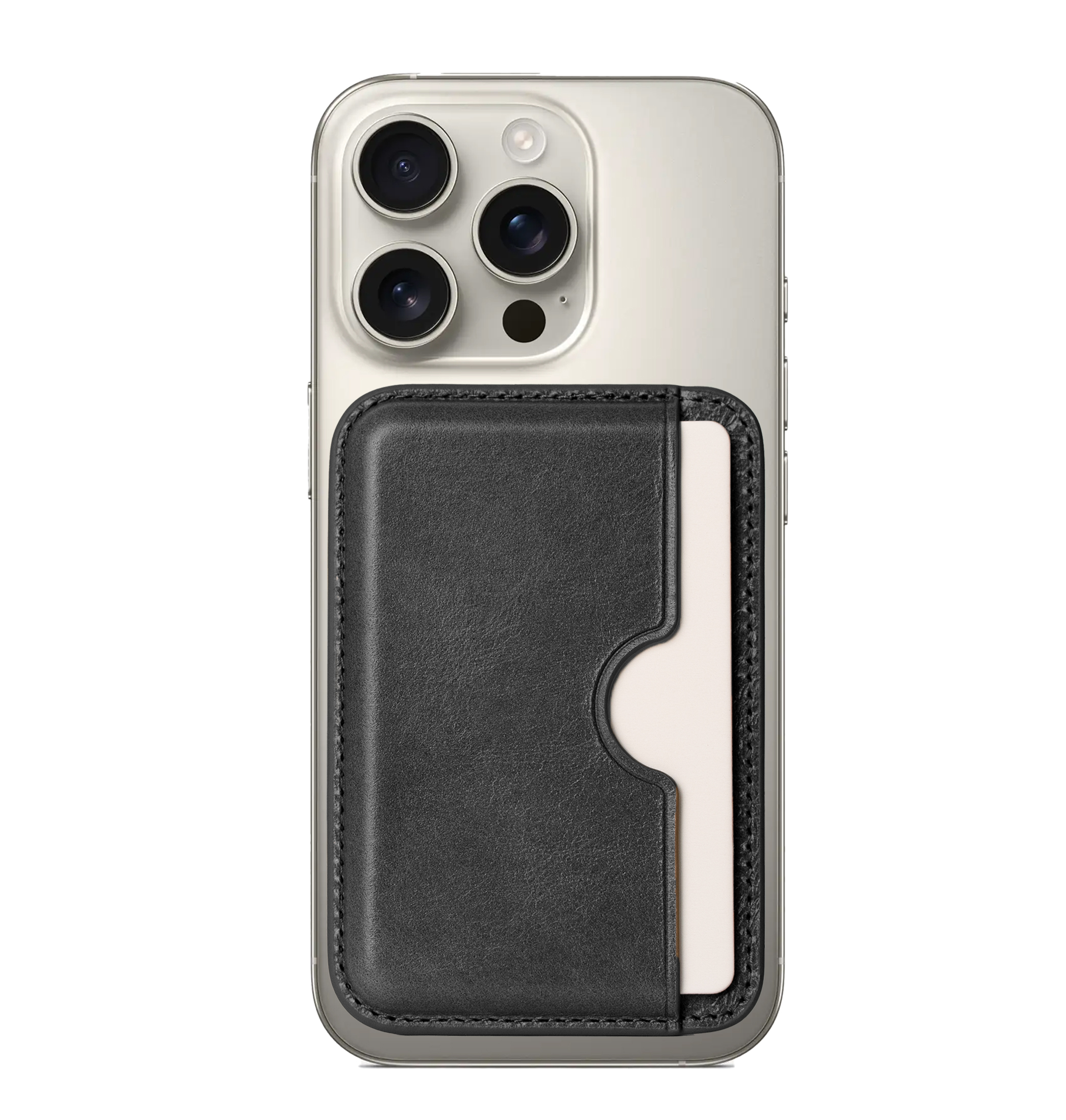 Handcrafted Italian Leather Card Wallet - [Compatible with MagSafe] - [Slim and Strong Magnetic] - [2-Card Holder] - for iPhone 16/15/14/13/12 Series 