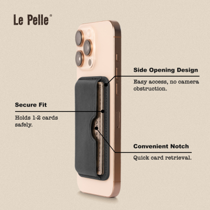 Handcrafted Italian Leather Card Wallet - [Compatible with MagSafe] - [Slim and Strong Magnetic] - [2-Card Holder] - for iPhone 16/15/14/13/12 Series 