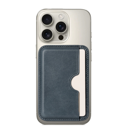 Handcrafted Italian Leather Card Wallet - [Compatible with MagSafe] - [Slim and Strong Magnetic] - [2-Card Holder] - for iPhone 16/15/14/13/12 Series 