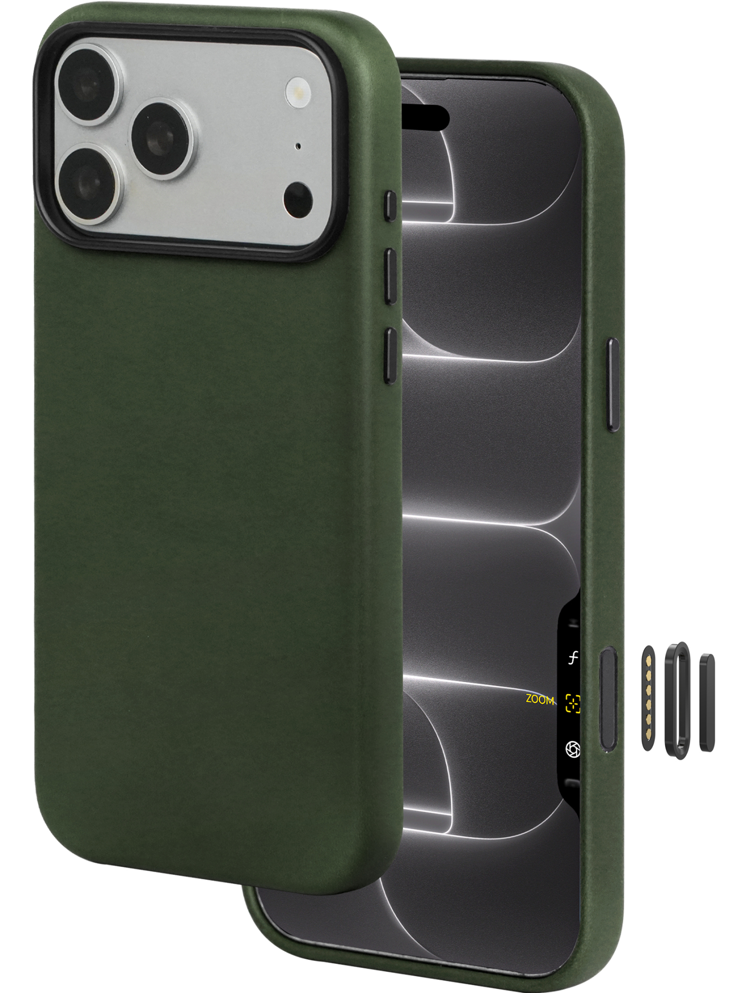 Le Pelle Italian Full Grain Leather Case for iPhone 18 Pro - 2X Abrasion Resistant & Self-Healing Recovery, Built-in AI Control, Compatible with magsafe, Natural Patina