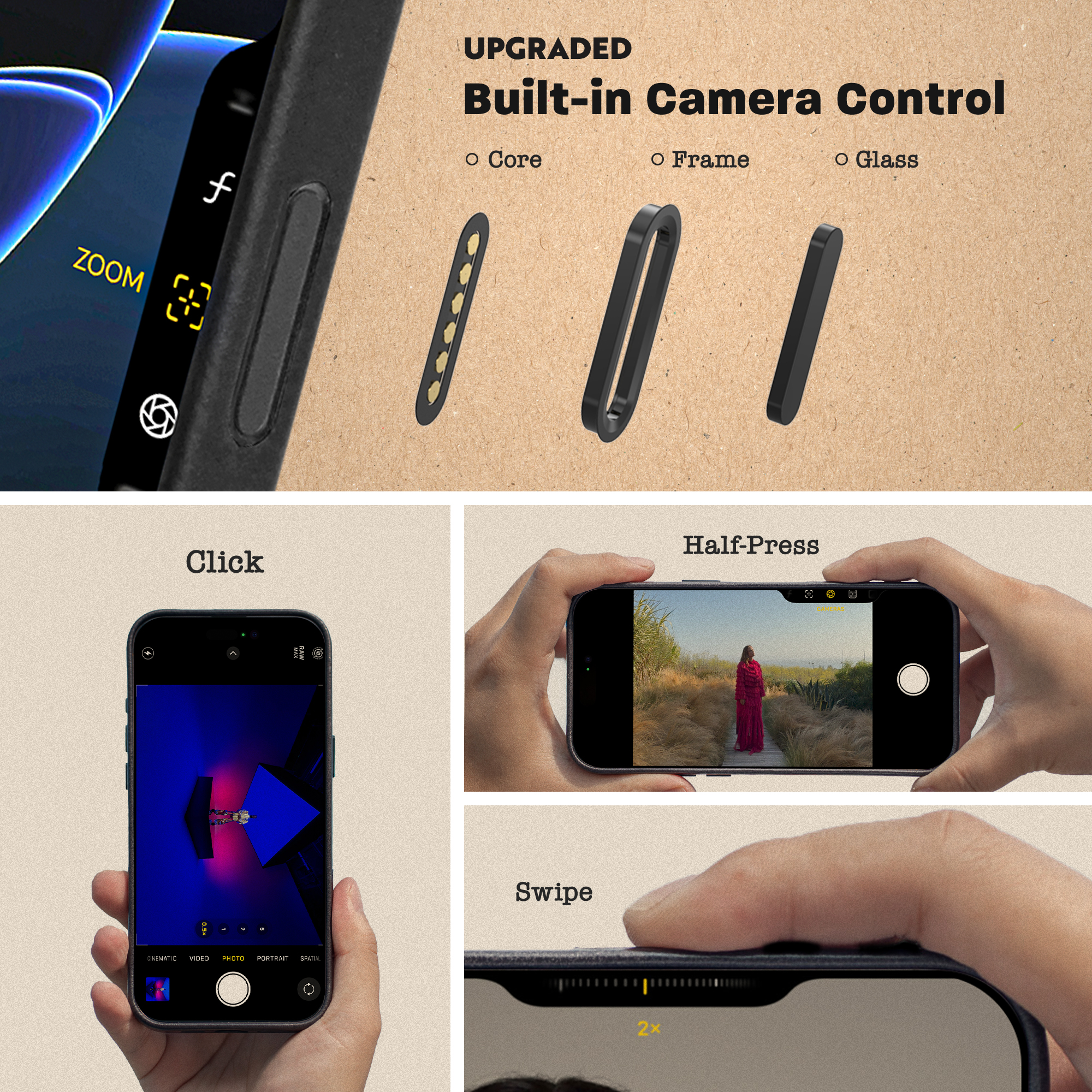 Le Pelle Italian Full Grain Leather Case for iPhone 18 Pro - 2X Abrasion Resistant & Self-Healing Recovery, Built-in AI Control, Compatible with magsafe, Natural Patina
