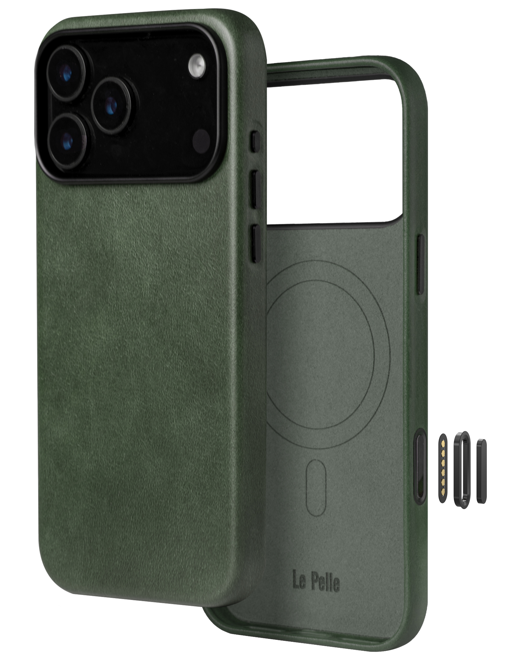 Le Pelle - Handcrafted Premium Italian Leather Case for iPhone 17 - [Built-in Camera Control] - Compatible with Magsafe - Two-Tone Effect with Unique Patina Over Time