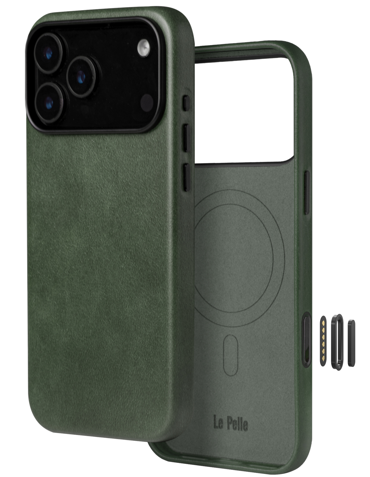 Le Pelle - Handcrafted Premium Italian Leather Case for iPhone 17 - [Built-in Camera Control] - Compatible with Magsafe - Two-Tone Effect with Unique Patina Over Time