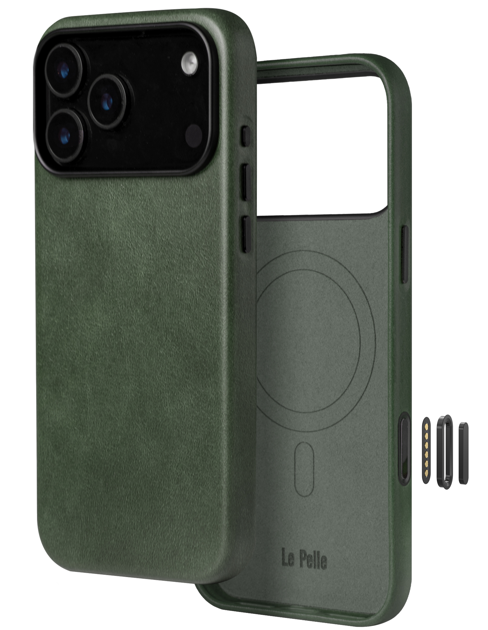 Le Pelle - Handcrafted Premium Italian Leather Case for iPhone 17 - [Built-in Camera Control] - Compatible with Magsafe - Two-Tone Effect with Unique Patina Over Time