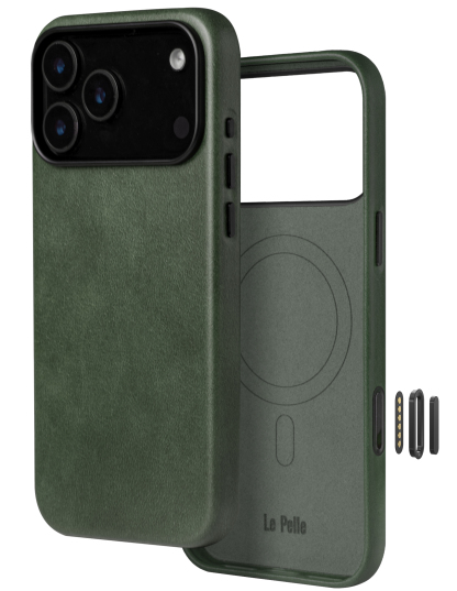Le Pelle - Handcrafted Premium Italian Leather Case for iPhone 17 - [Built-in Camera Control] - Compatible with Magsafe - Two-Tone Effect with Unique Patina Over Time