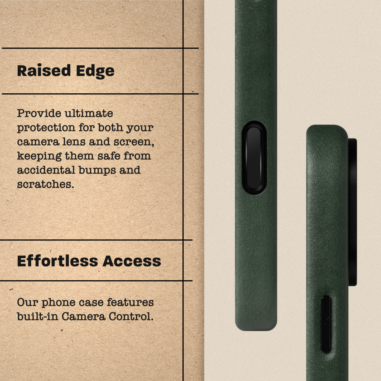 Le Pelle - Handcrafted Premium Italian Leather Case for iPhone 17 - [Built-in Camera Control] - Compatible with Magsafe - Two-Tone Effect with Unique Patina Over Time