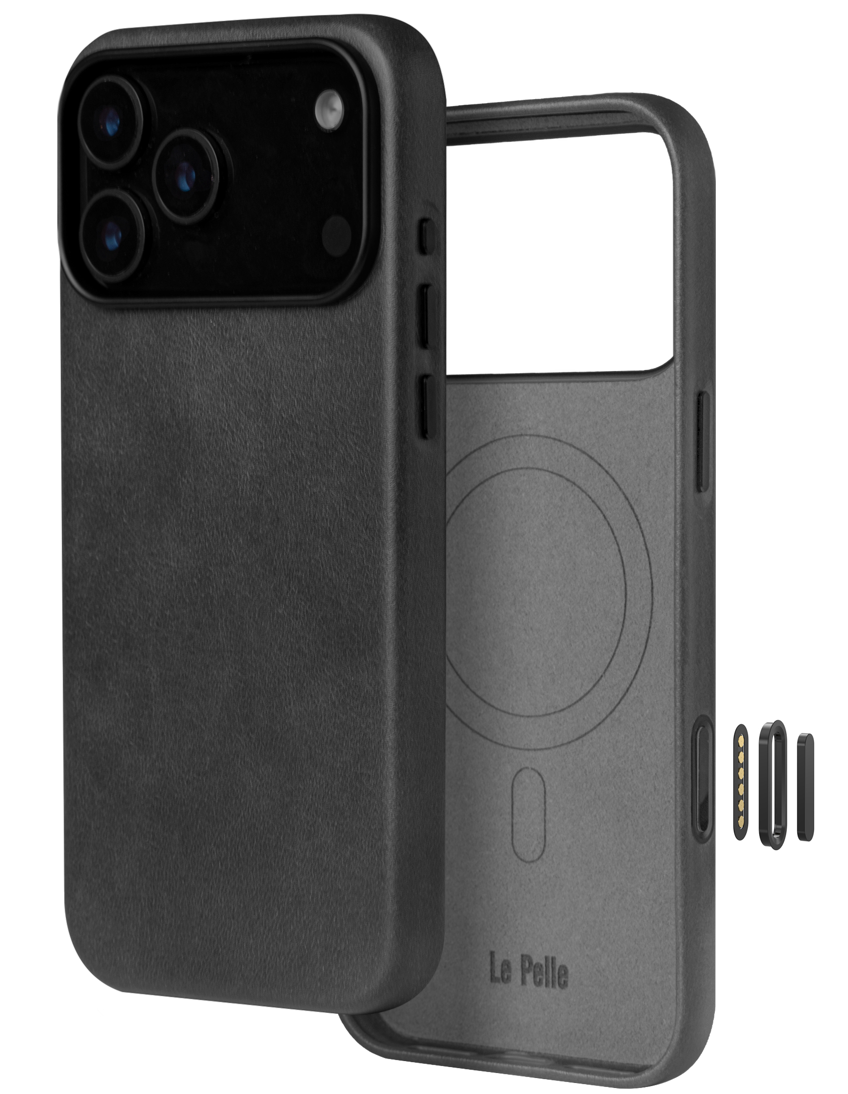 Le Pelle - Handcrafted Premium Italian Leather Case for iPhone 17 - [Built-in Camera Control] - Compatible with Magsafe - Two-Tone Effect with Unique Patina Over Time