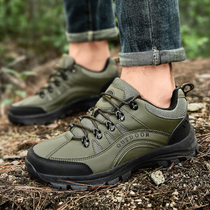 MEN'S LEATHER COMFORTABLE OUTDOOR CASUAL HIKING SHOES