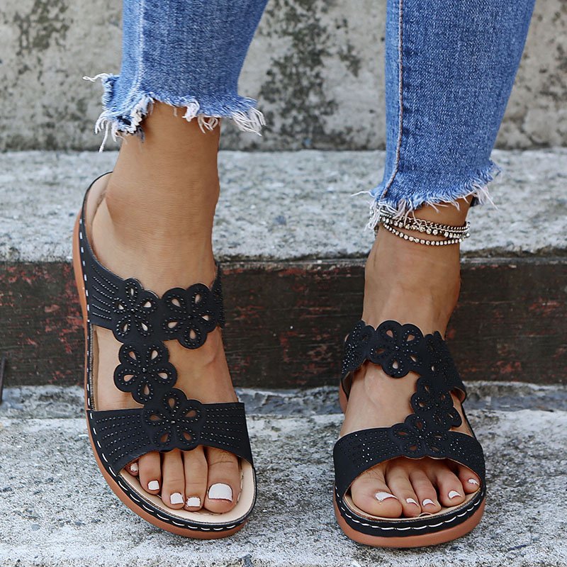 New Rhinestone Casual Wedge Sandals