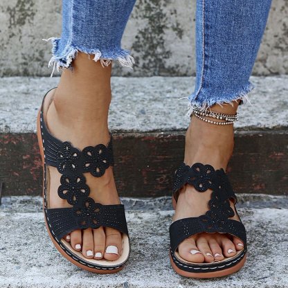New Rhinestone Casual Wedge Sandals