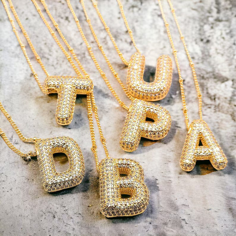 Bubble letter necklace