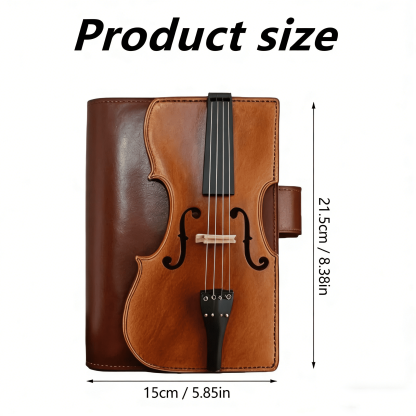 Retro violin leather notebook