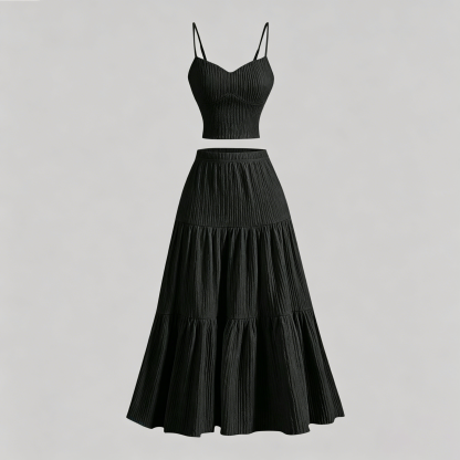 Textured camisole and skirt set