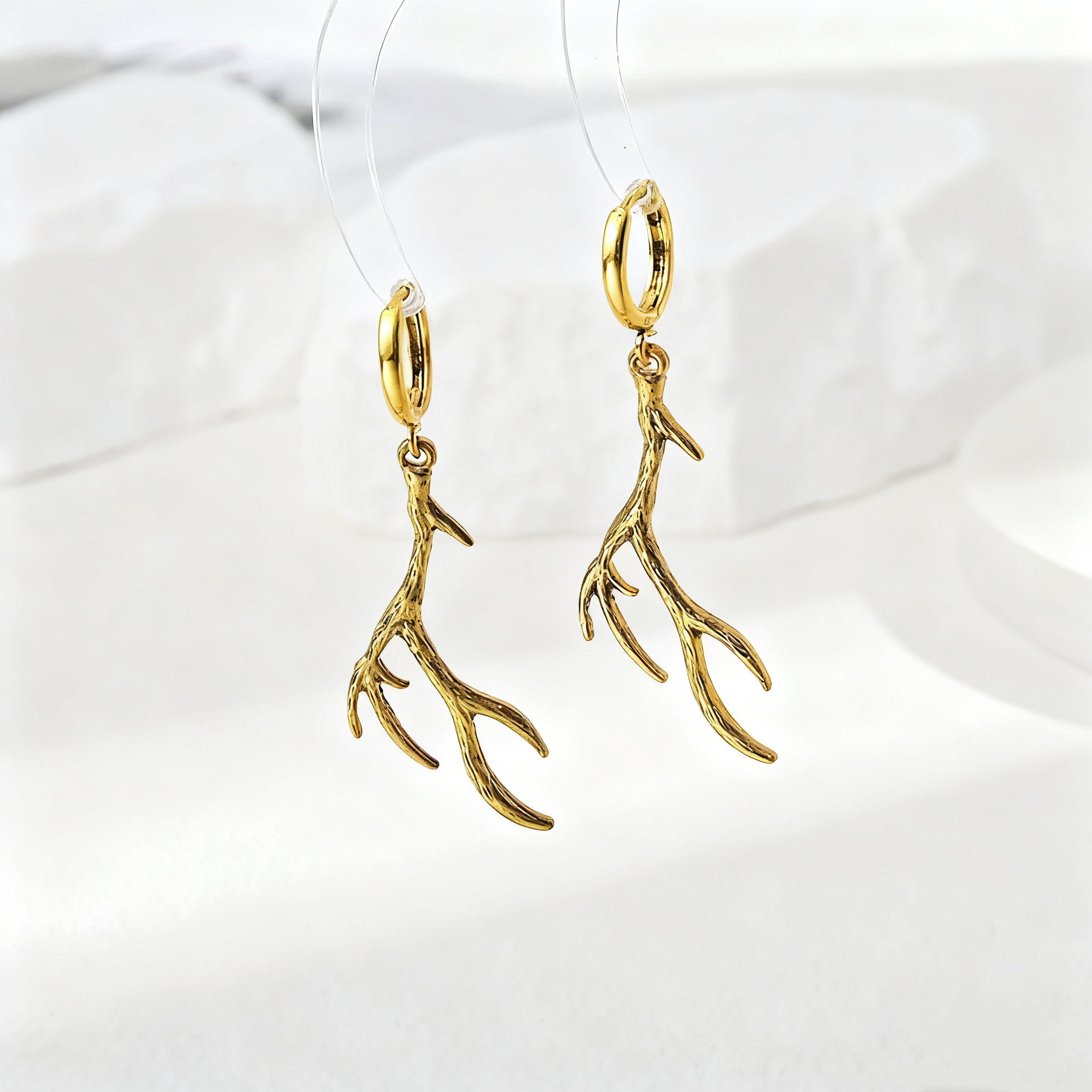Gothic antler earrings