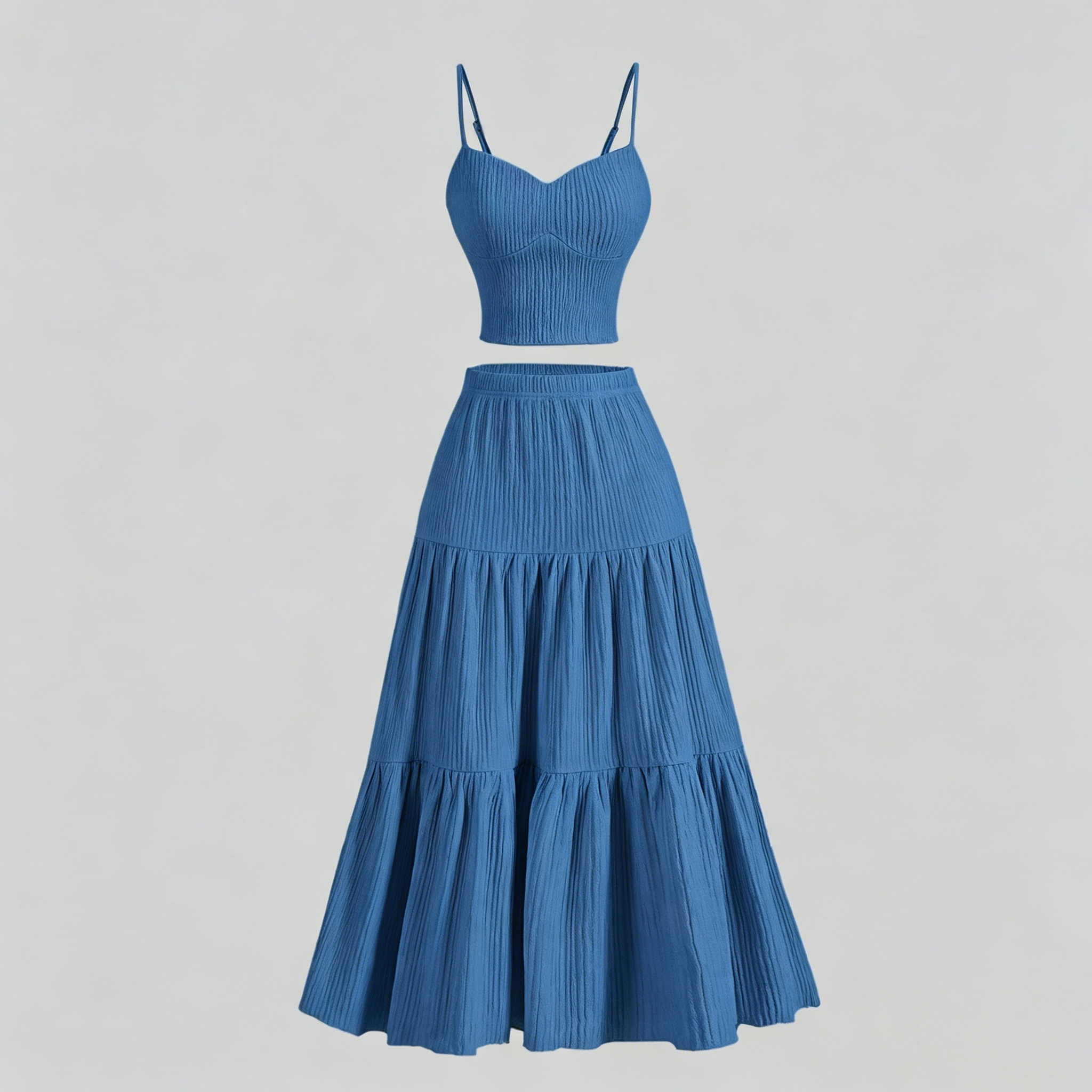 Textured camisole and skirt set