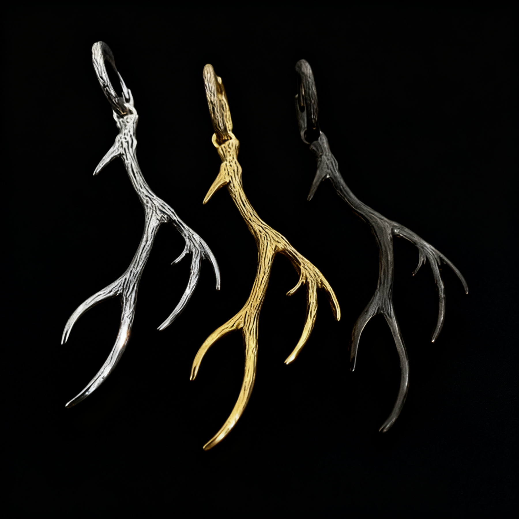 Gothic antler earrings
