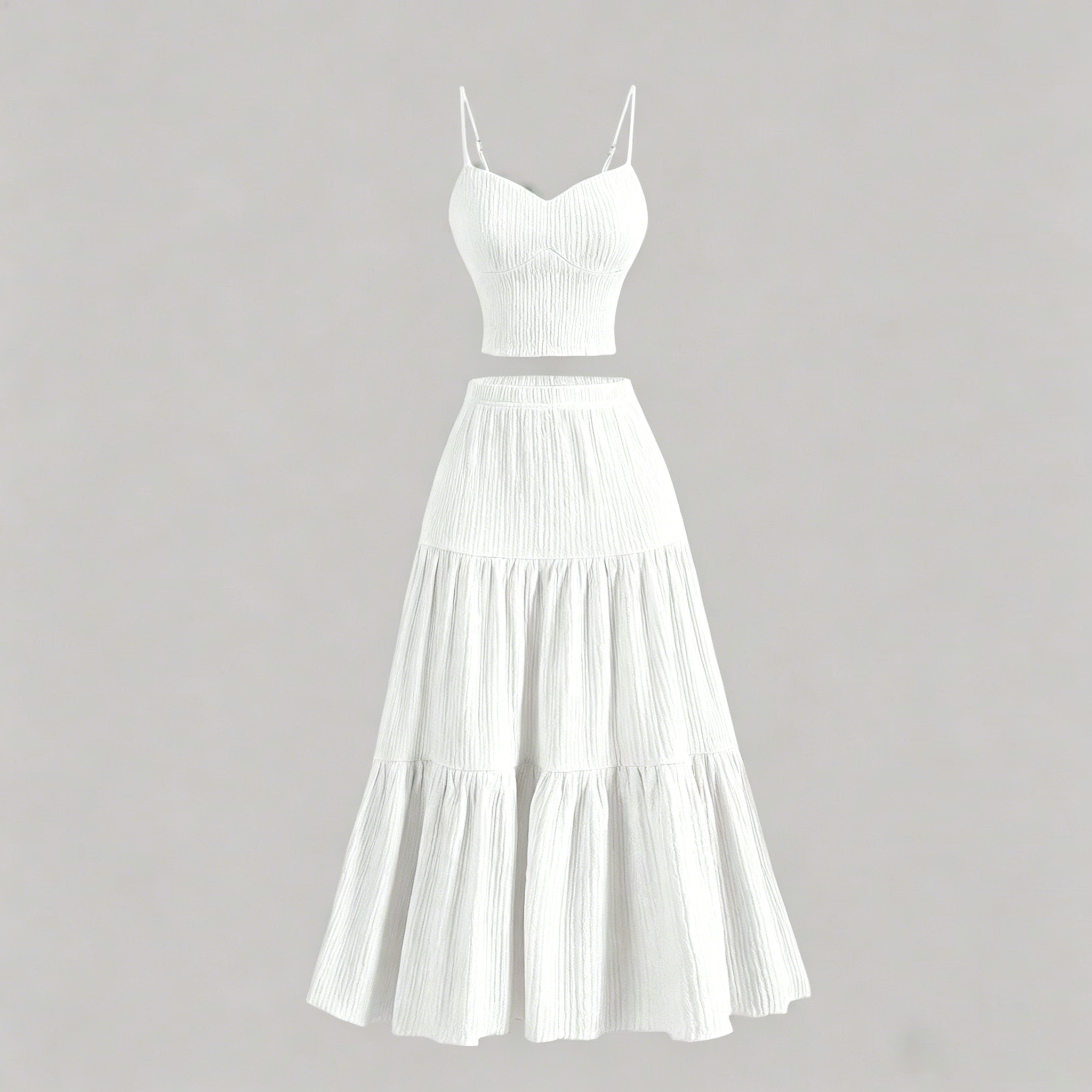 Textured camisole and skirt set