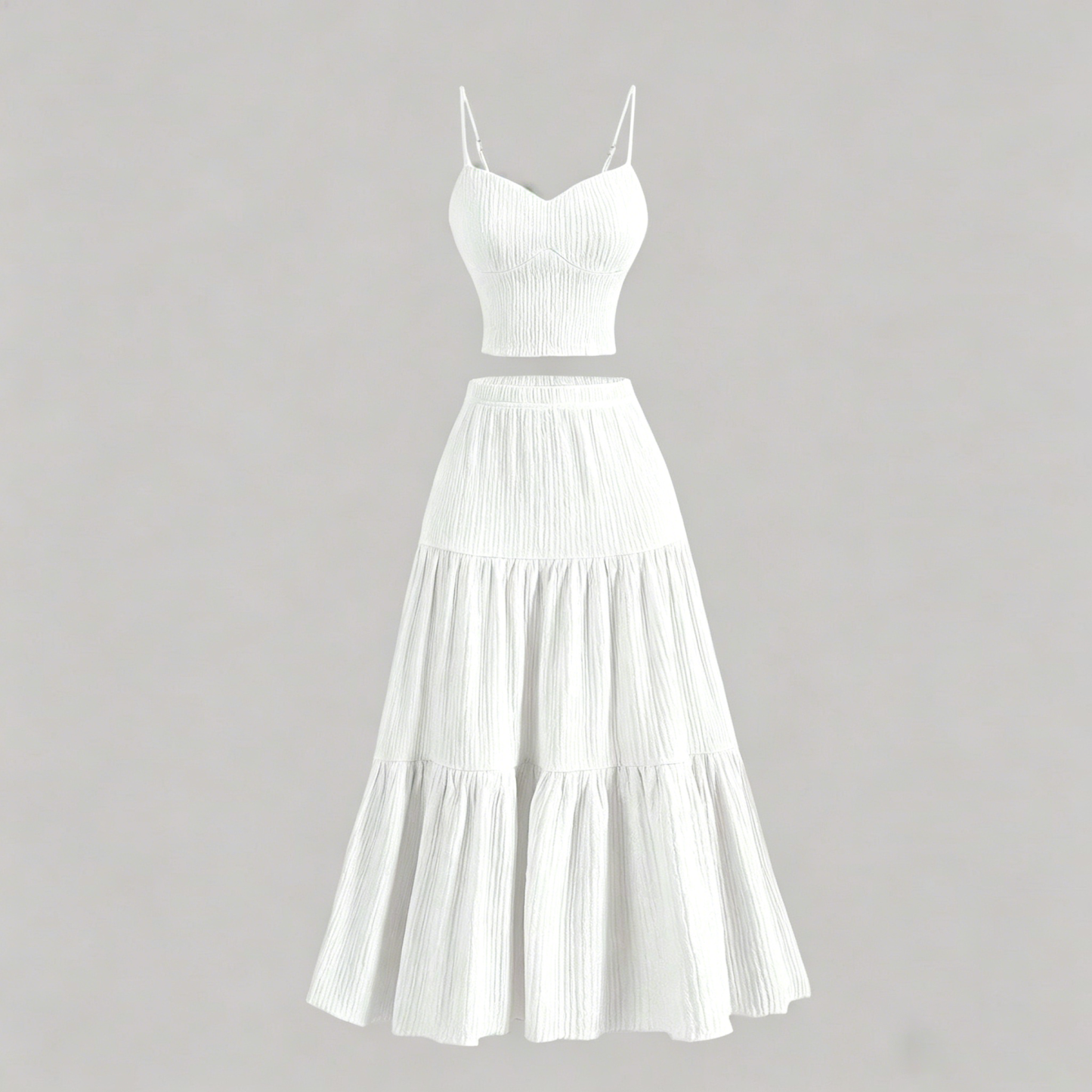 Textured camisole and skirt set