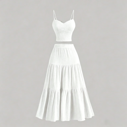 Textured camisole and skirt set