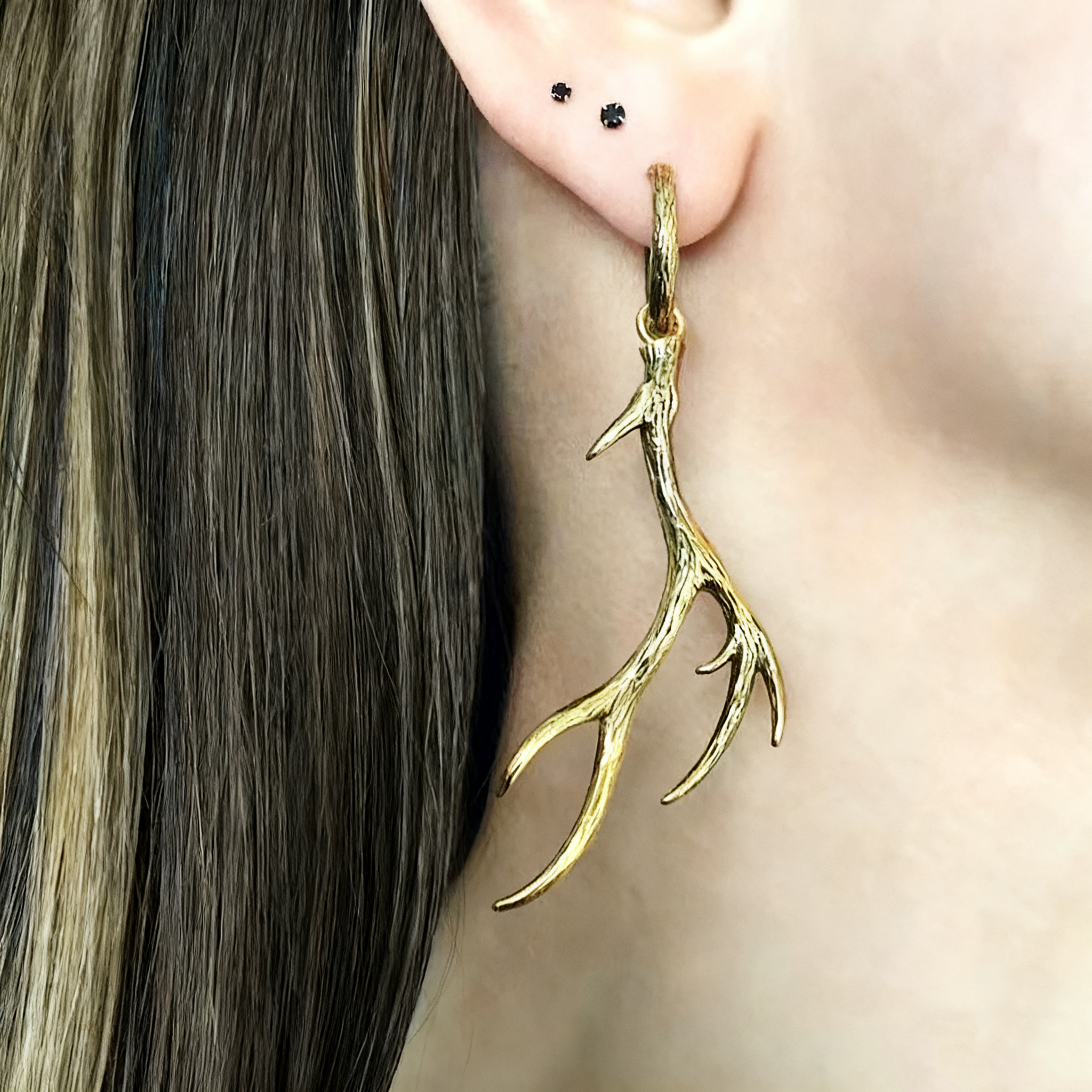 Gothic antler earrings