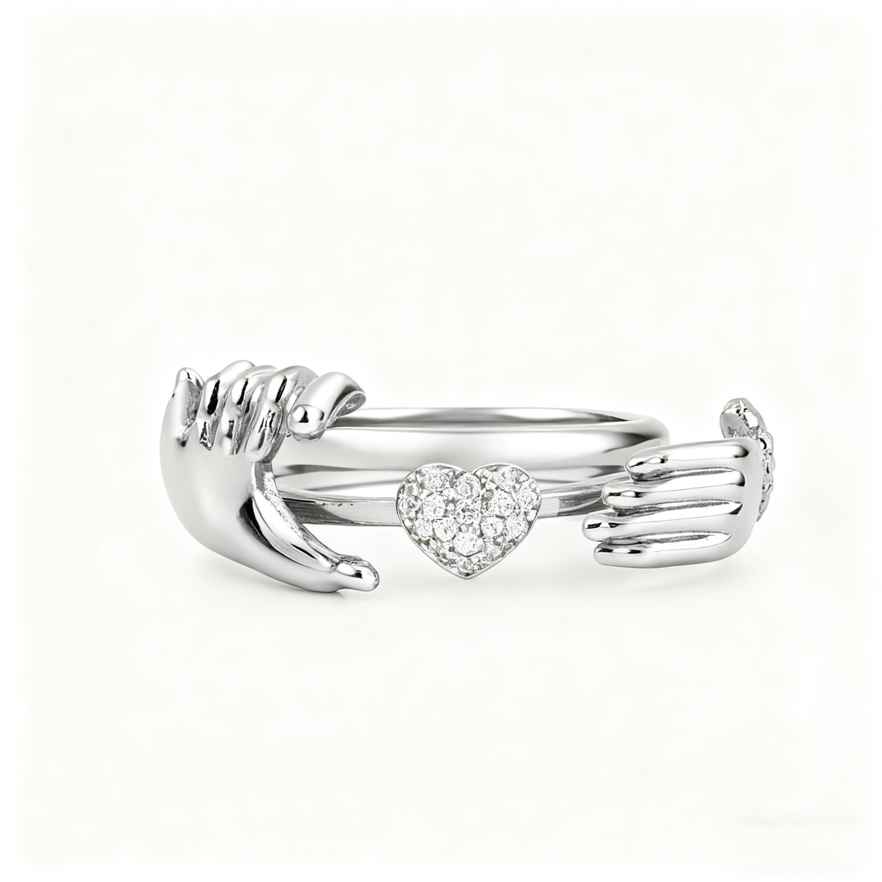 Open Hands Heart Ring
