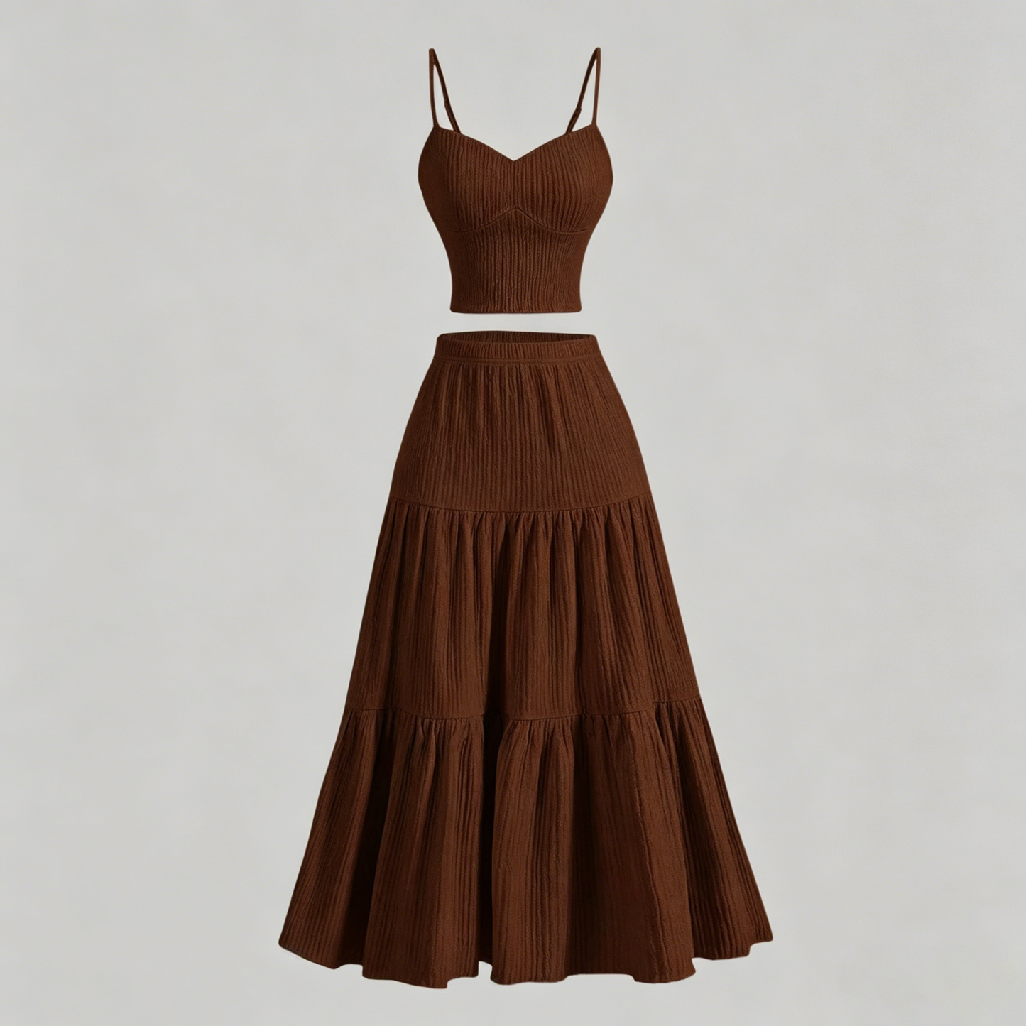 Textured camisole and skirt set