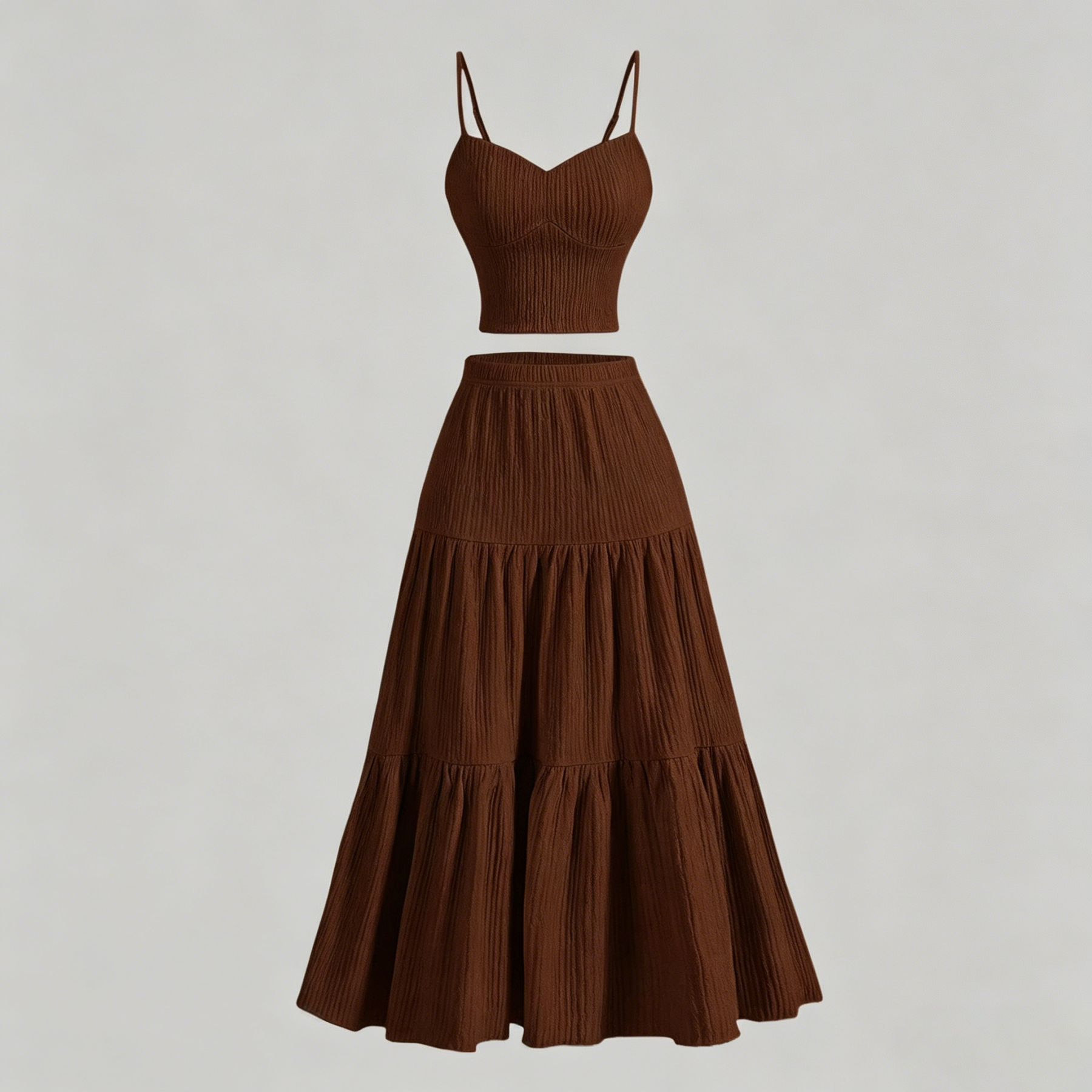 Textured camisole and skirt set