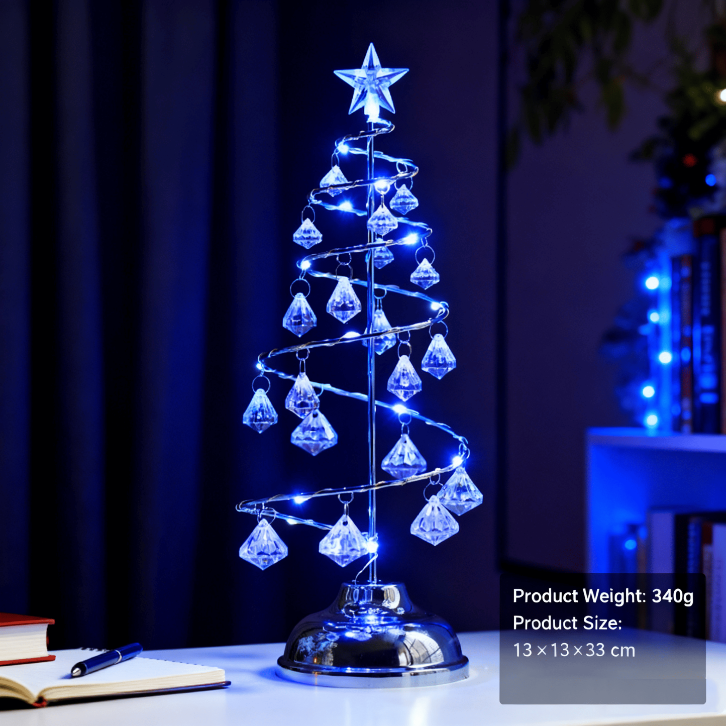  LED Crystal Diamond Christmas Tree Lights 