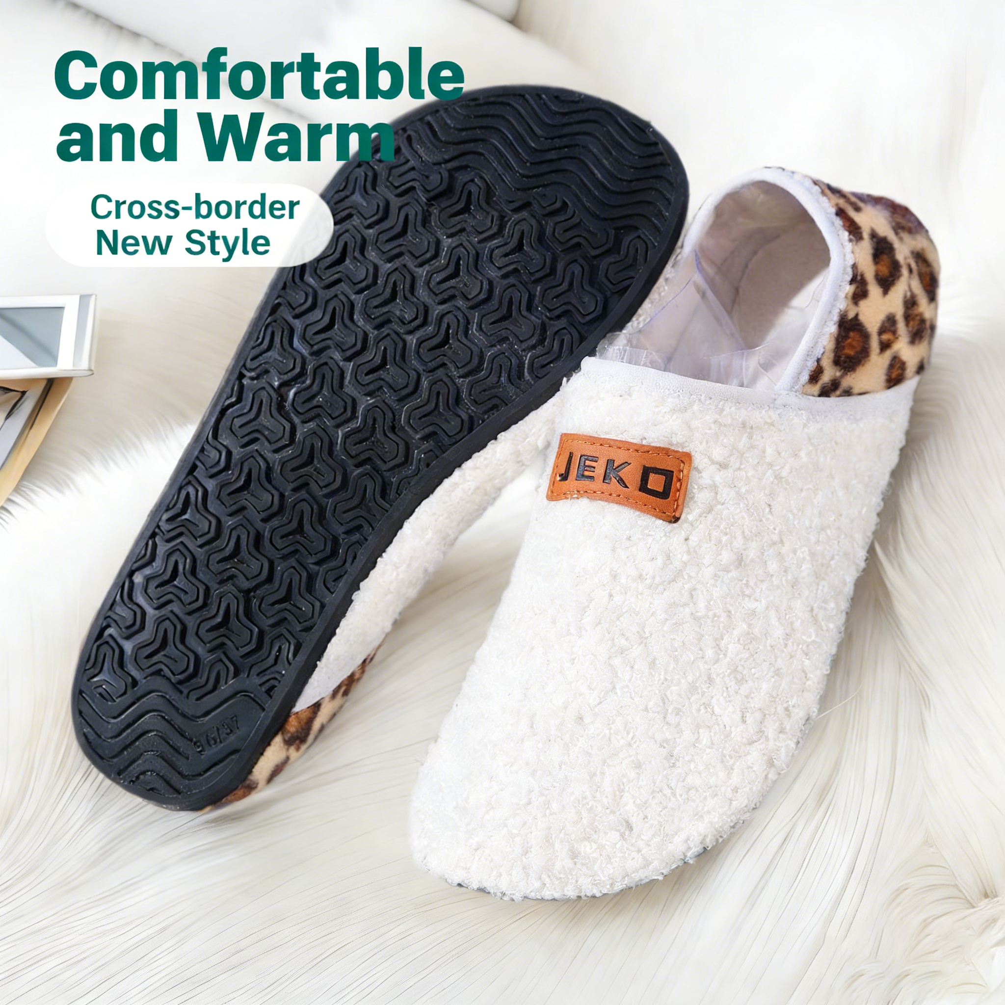 Home-cozy anti-slip and warm cotton shoes