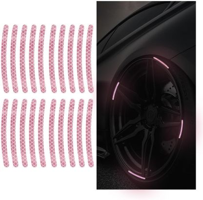 Wheel reflective trim, night safety warning stickers