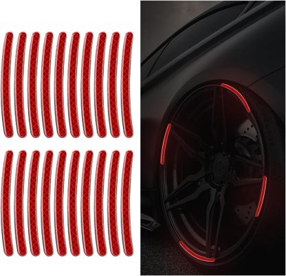 Wheel reflective trim, night safety warning stickers