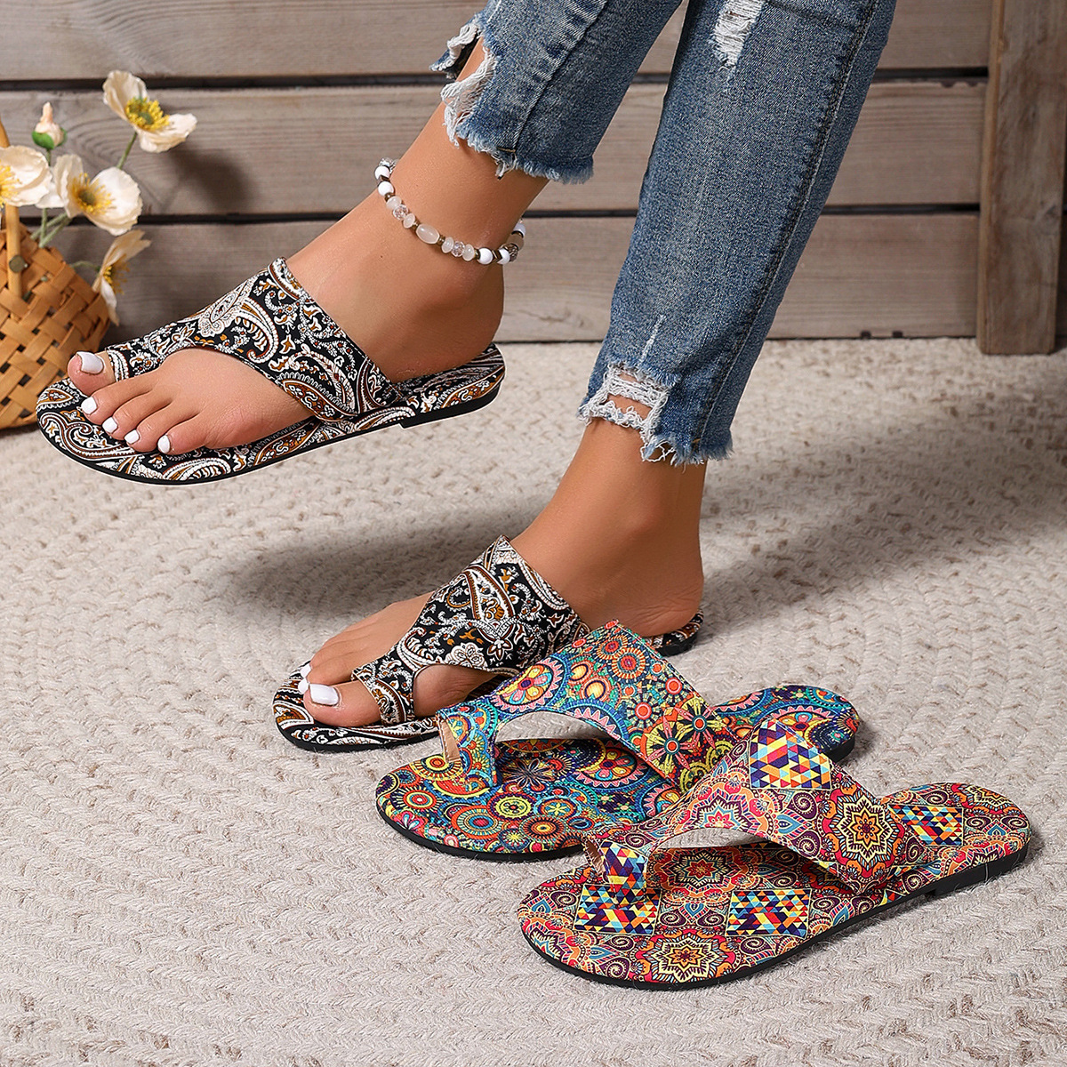 Casual Printed Beach Flip-Flops