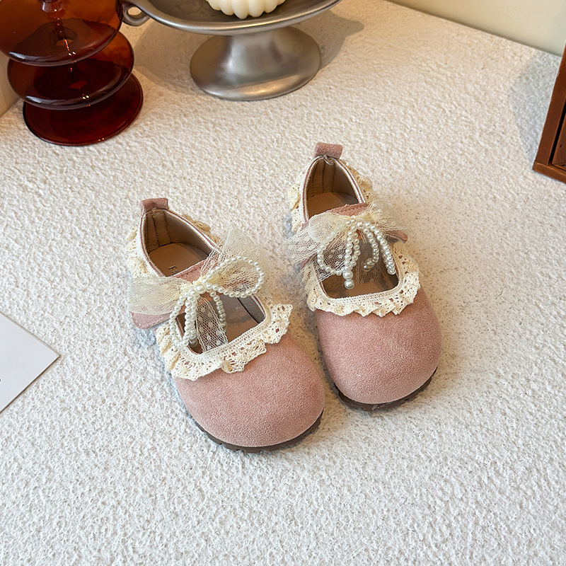 Girls Bow Lace Flats Shoes