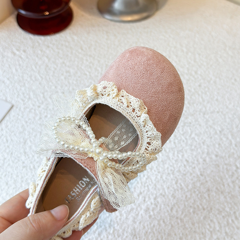 Girls Bow Lace Flats Shoes