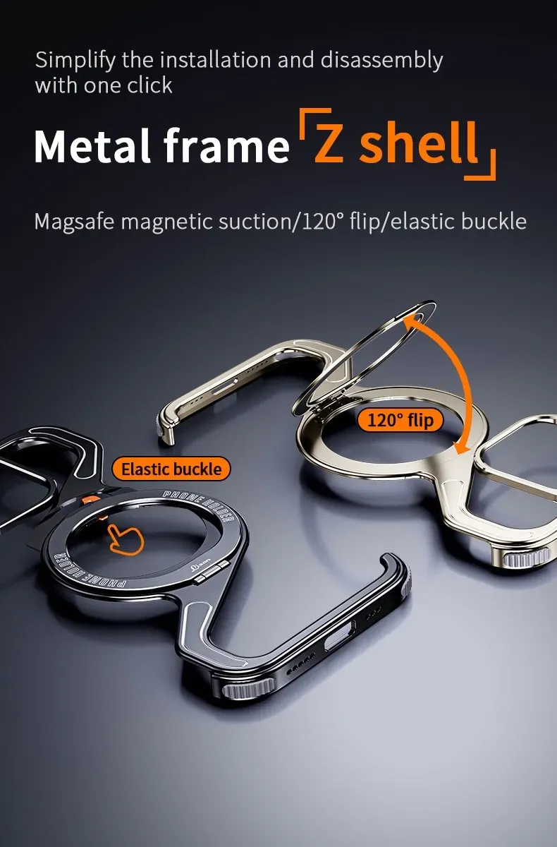 2025 New Z-shaped Metal Magnetic Phone Case