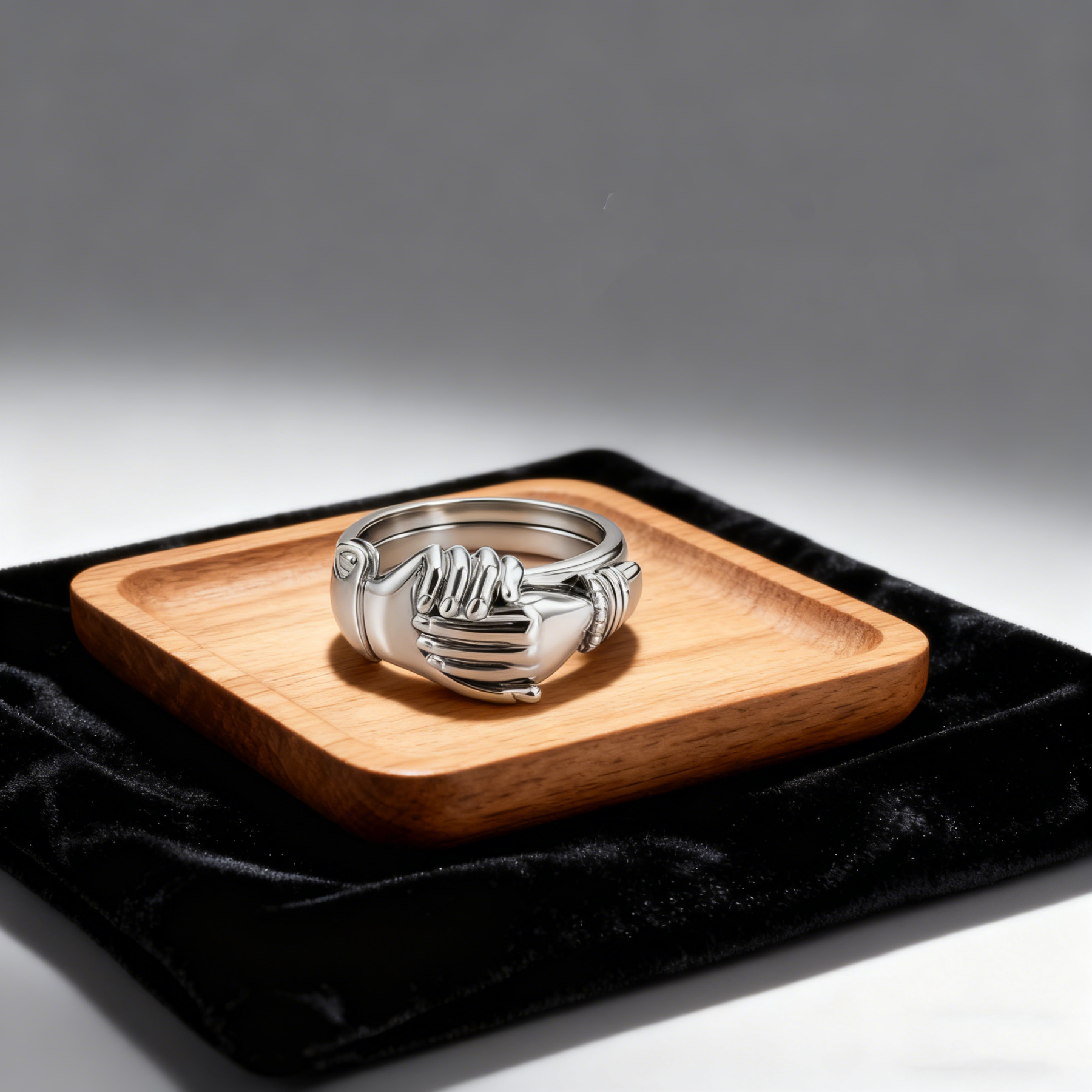 Open Hands Heart Ring