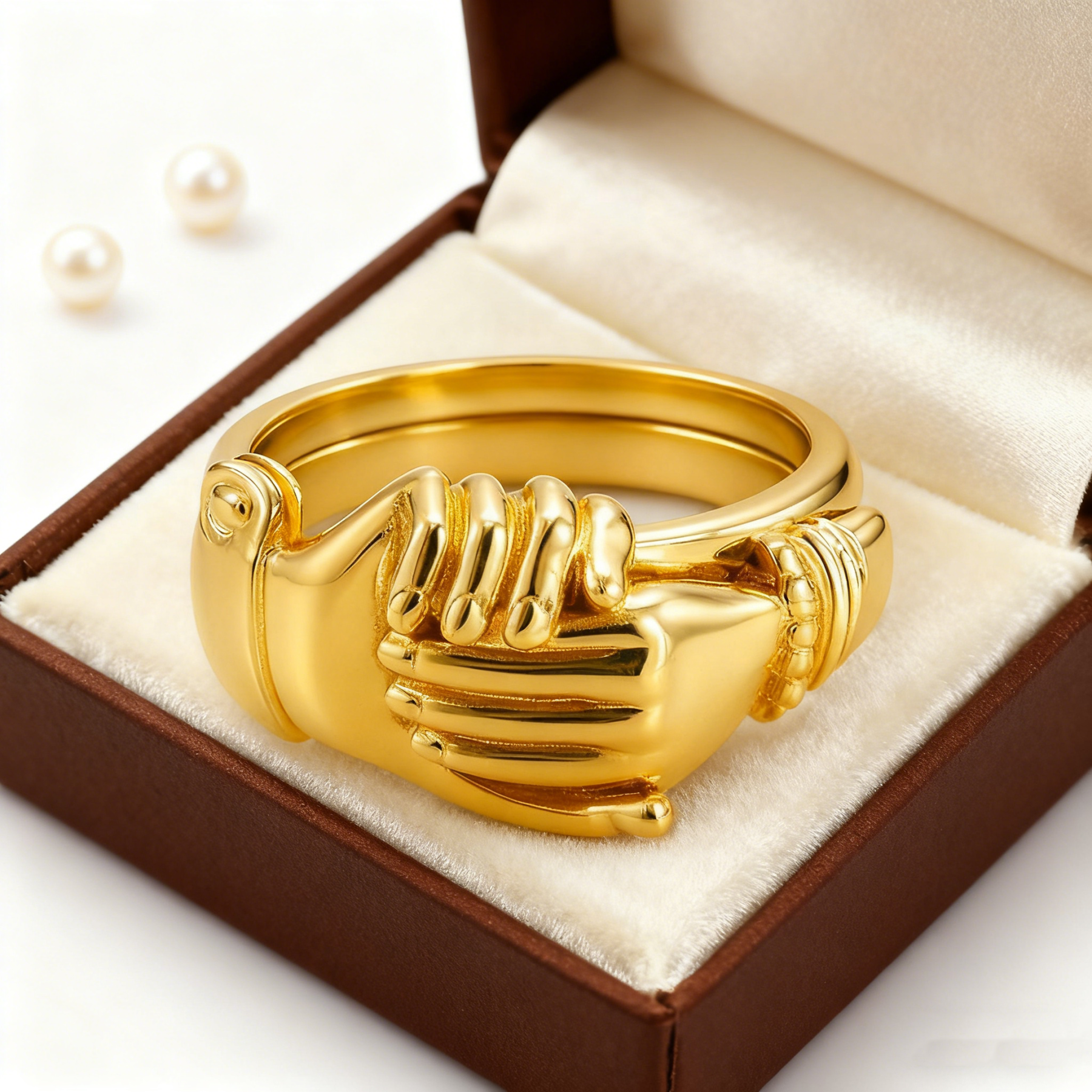 Open Hands Heart Ring