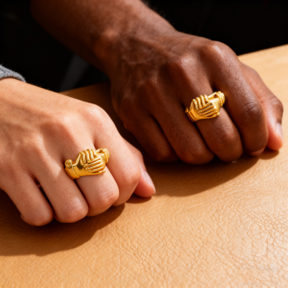 Open Hands Heart Ring