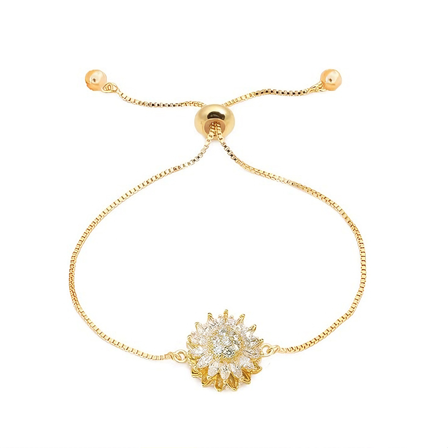 Rotating Sunflower Stress Relief Bracelet