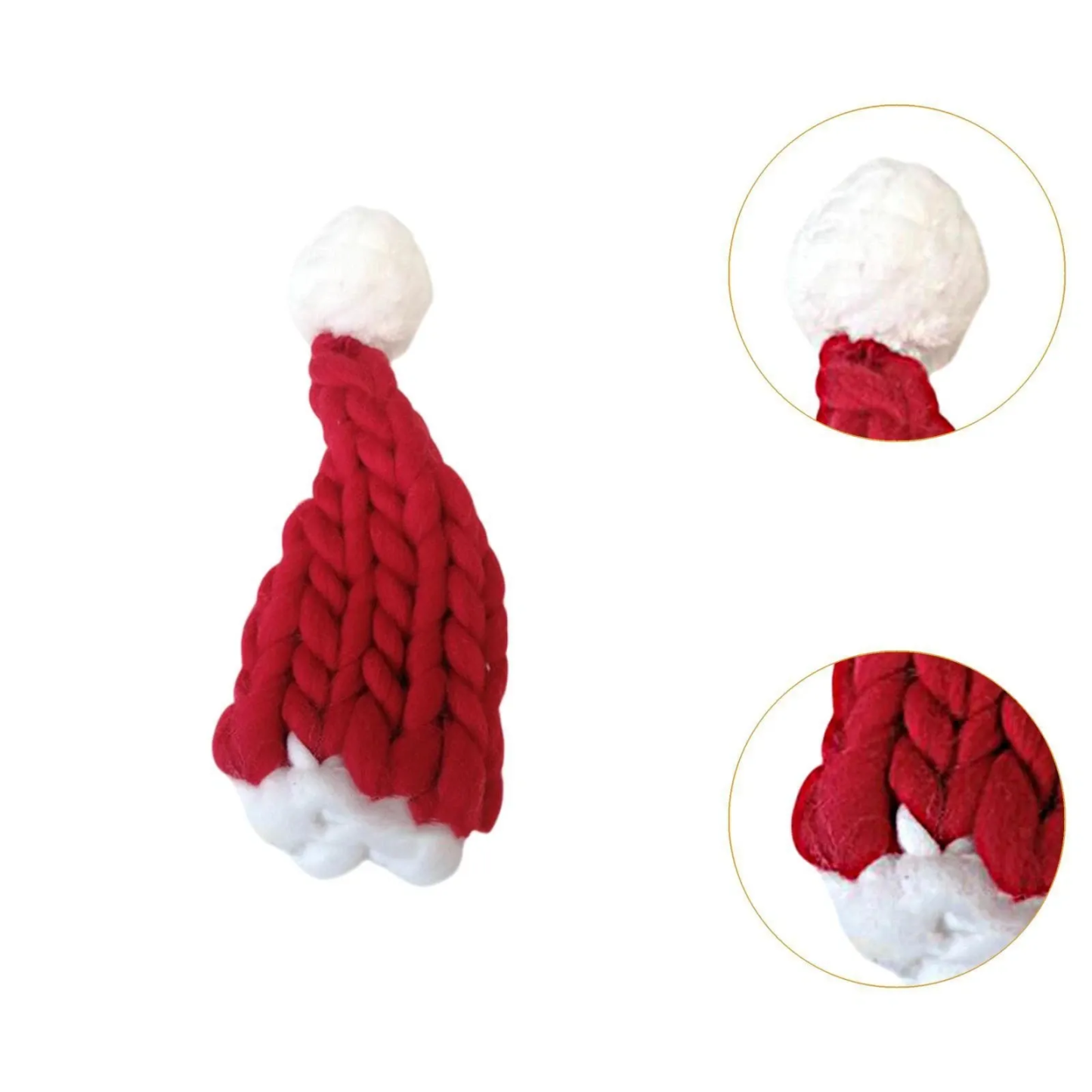 Hand-knitted Christmas hat decorations
