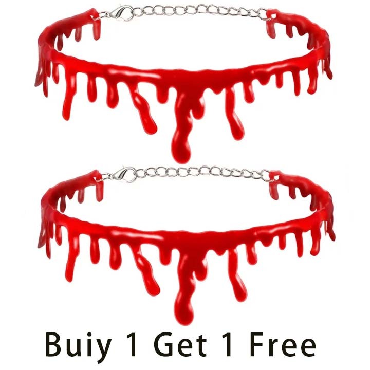 Creative bloody cut throat necklace