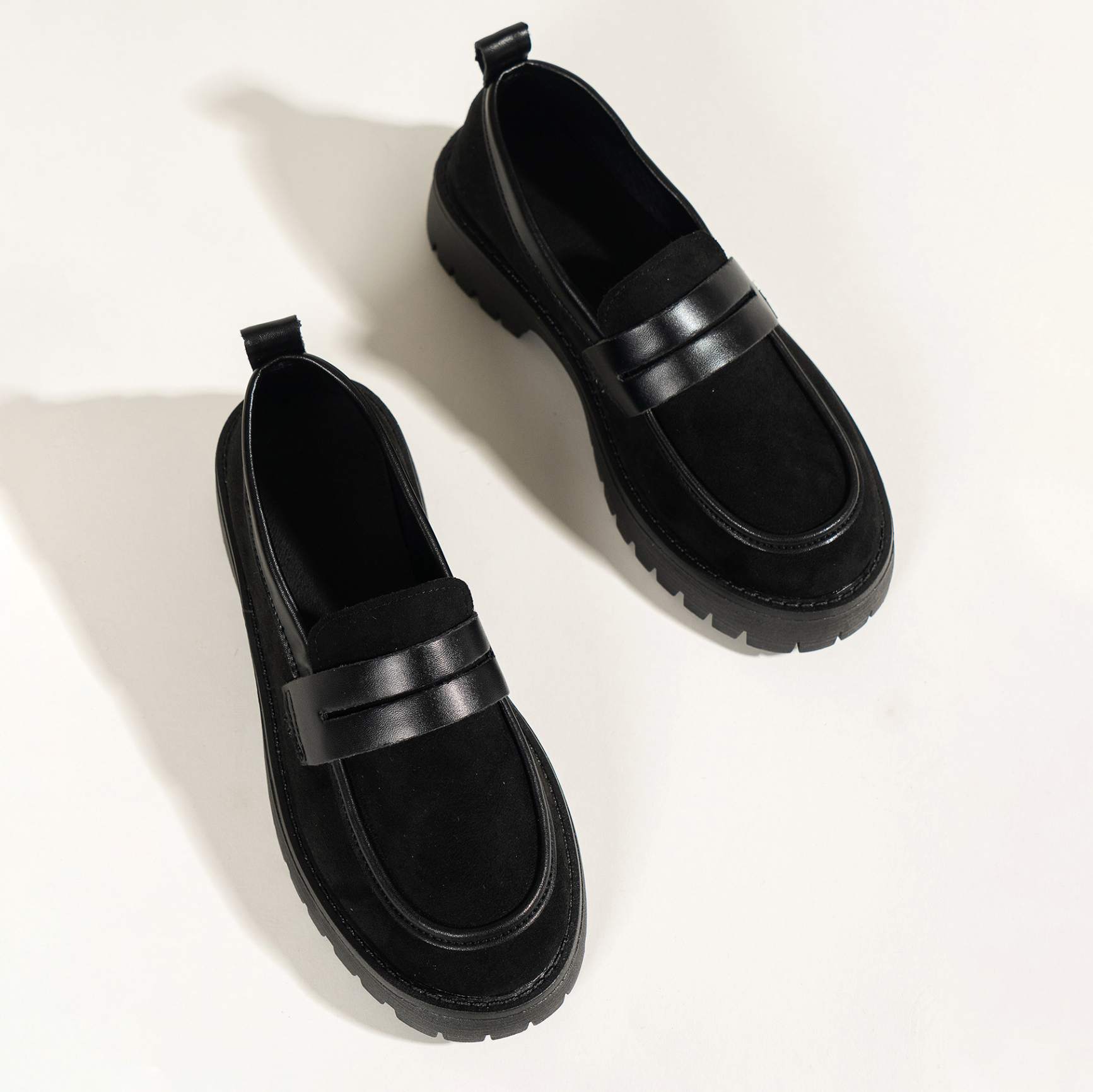 Leopard print suede loafers