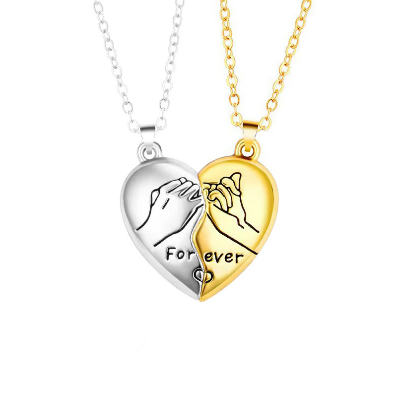 Hook-shaped heart necklace