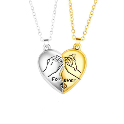 Hook-shaped heart necklace