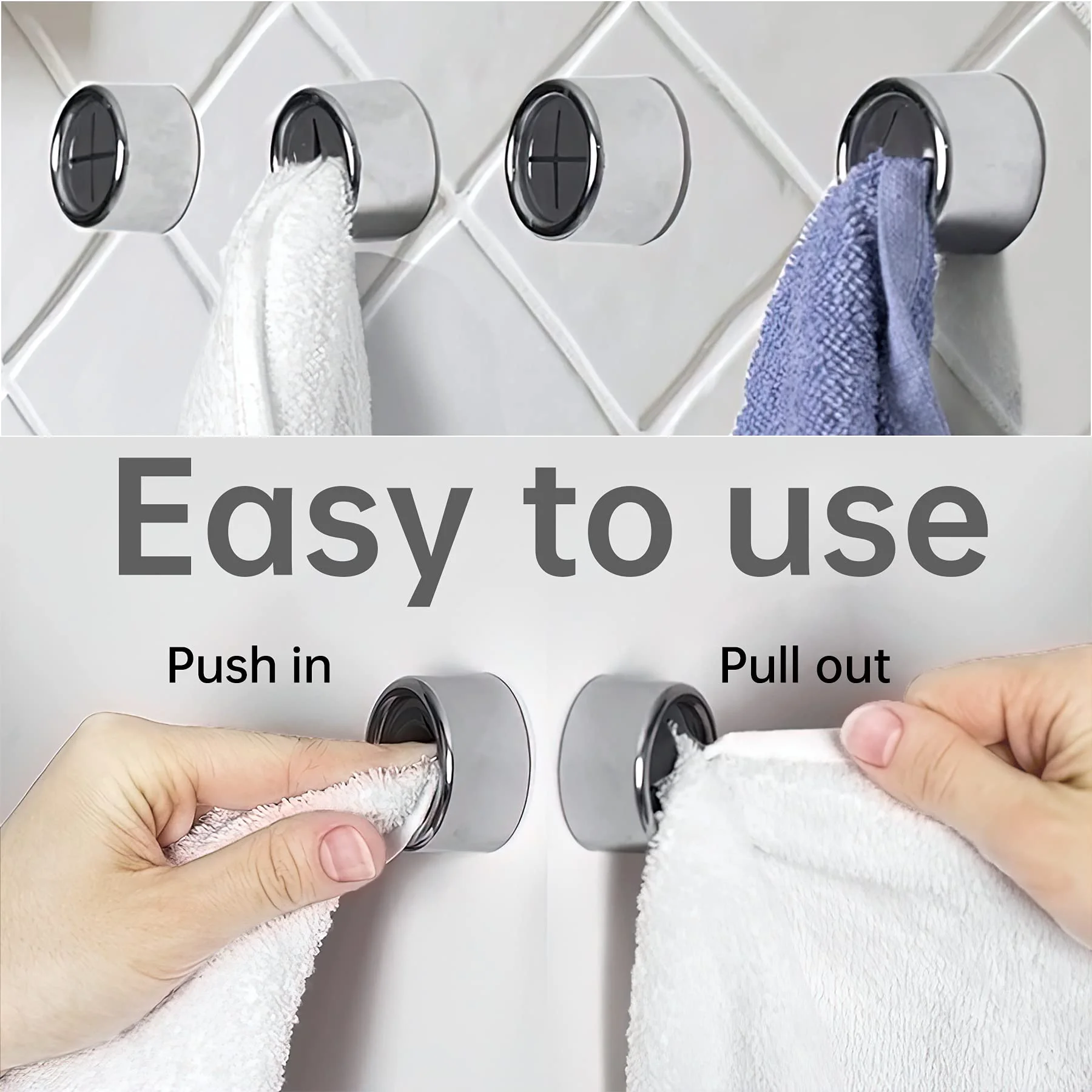 No-drill towel hooks