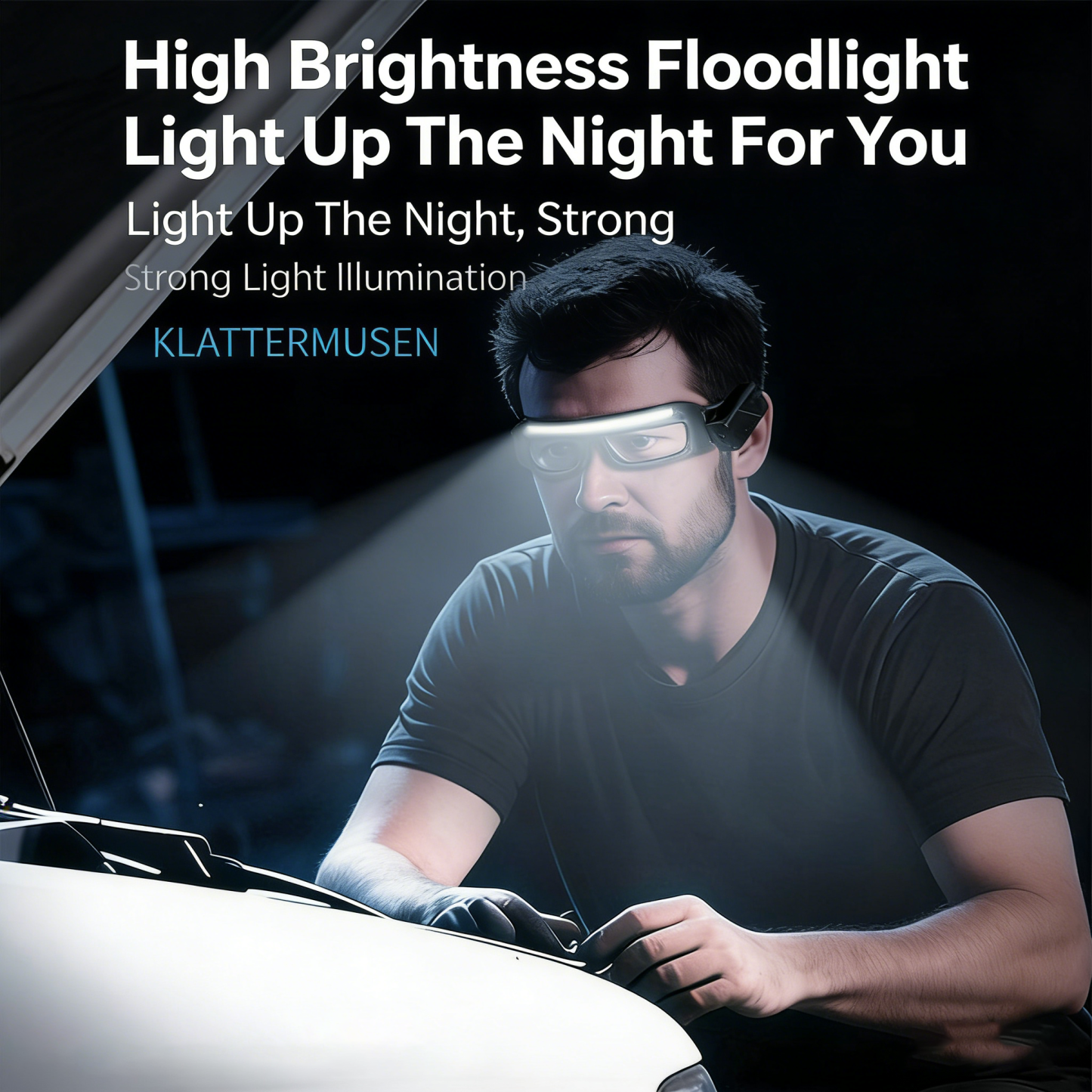 Ear-mounted high-intensity eyeglass lamp