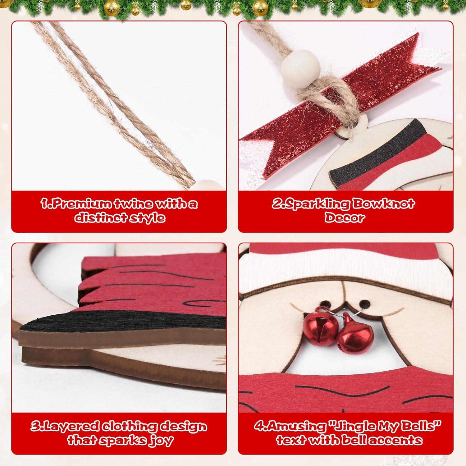 Christmas wooden ornaments