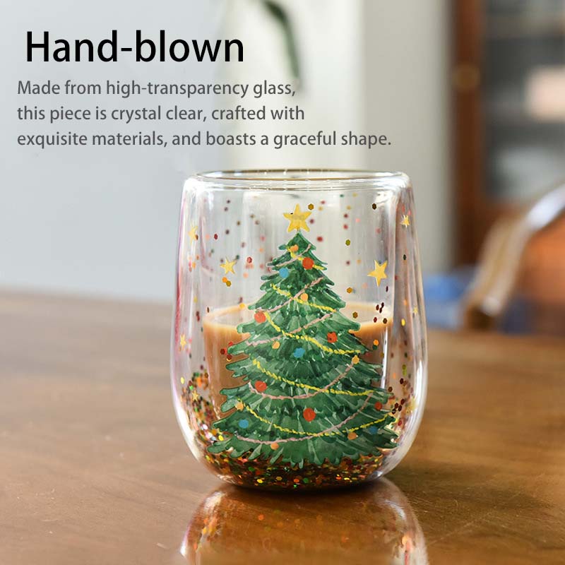 Christmas Tree Double-walled Glass
