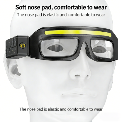 Ear-mounted high-intensity eyeglass lamp