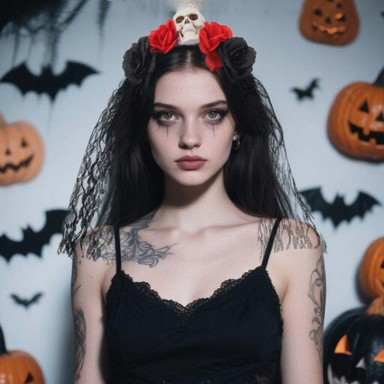 Rose skull headdress